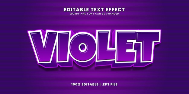 violet 3d editable text effect template
