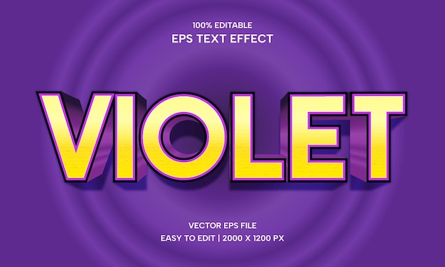 violet 3d text effect