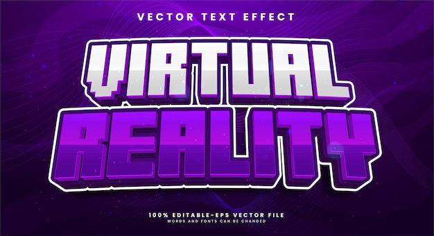 virtual reality 3d editable text effect suitable for digital technology theme