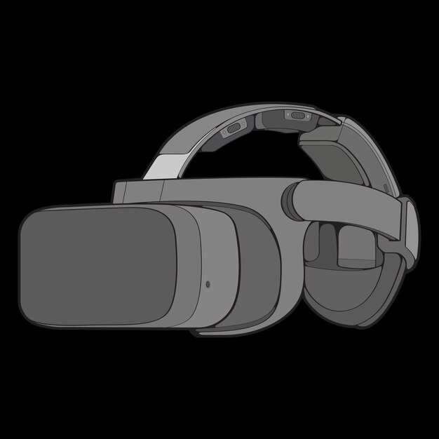 Virtual reality headset coloring drawing vector Virtual reality headset drawn in a sketch style Coloring Virtual reality headset trainers template outline vector Illustration