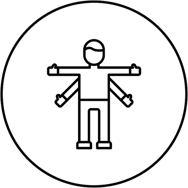 virtuvian man icon vector image can be used for bioengineering