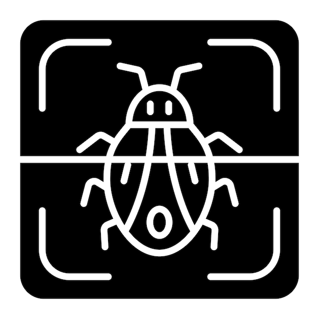 Virus Scan Glyph Solid Black Illustration