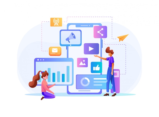 Visual data marketing and business concepts