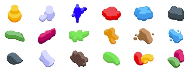 Vivid blob icon set Colorful paint splats and blobs creating abstract shapes