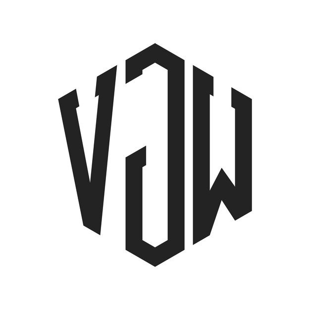 VJW Logo Design Initial Letter VJW Monogram Logo using Hexagon shape