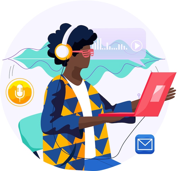 Voice assistant software agent perform tasks for user Speaker recognition vote controlled smart speaker Man voice activated digital assistants identification Virtual assistant sound robot