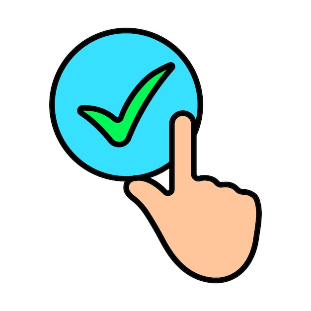Voting set icon Hand pressing checkmark button electronic voting online polls election decisionmaking voter participation ballot selection democracy political choice civic engagement