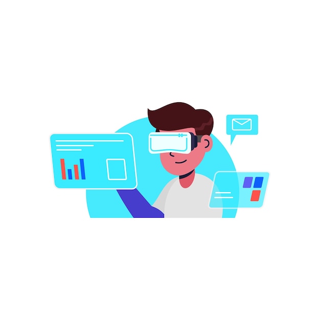 VR-analysointidata vektori-kuvitus