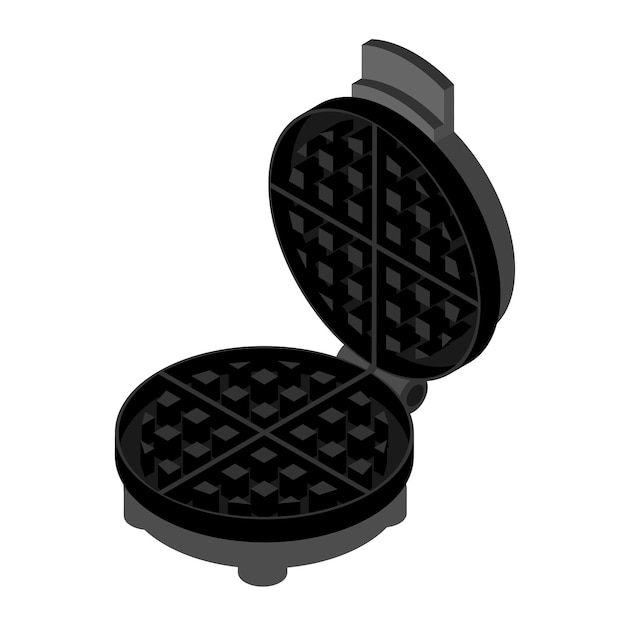 Waffle maker isolated on white background isometric view Vector