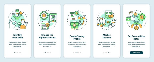 Walkthrough how to find gig jobs with thin linear icons
