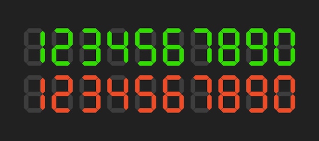 Watch face icons Flat color dial with numbers Vector icons