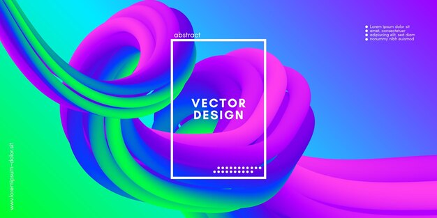 Wave abstract dynamic background with 3d liquid shape