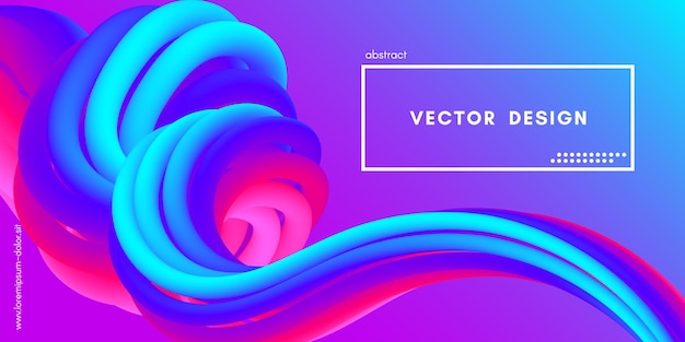 Wave abstract dynamic background with 3d liquid shape