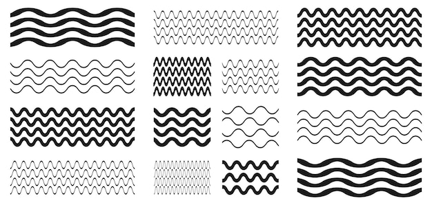 Wave line collection Waves vector icon Wave pattern vector