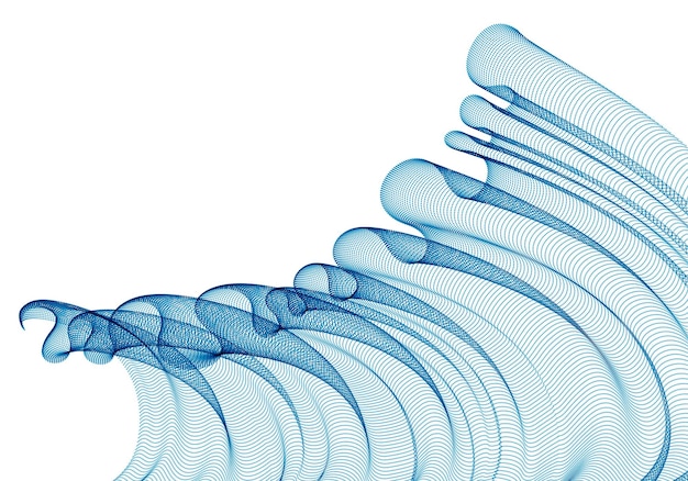 Wave of flowing particles abstract vector background, smooth curvy shape dots transparent tulle textile on wind. 3d shape dots blended mesh, relaxing tranquil wallpaper.