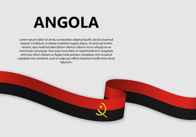 Waving Flag of Angola banner