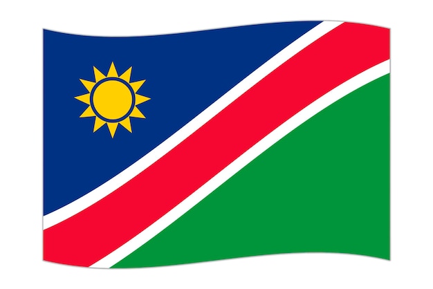 waving flag of the country namibia vector illustration