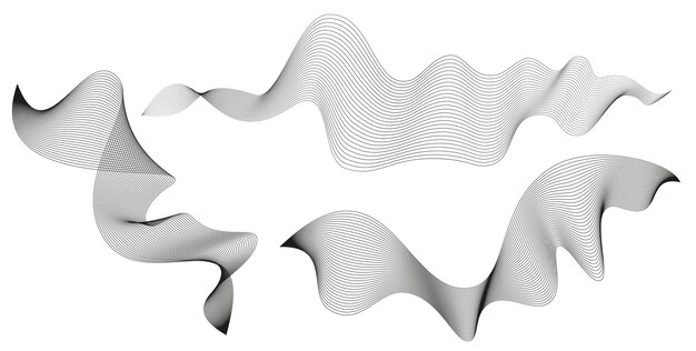 wavy abstract stripes. curved line vector elements for music design. digital sound equalizer.