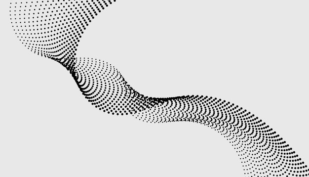 Wavy black dot mesh over light grey background