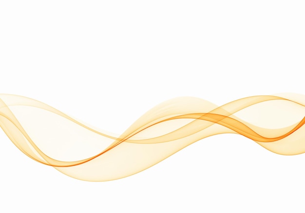Wavy gold lines flow of abstract gold wave on white background