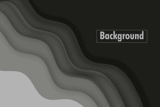 Wavy shape black background in paper cut style