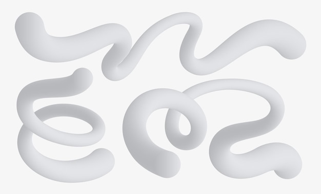 Wavy shapes with monochrome gradient on white background Vector illustration