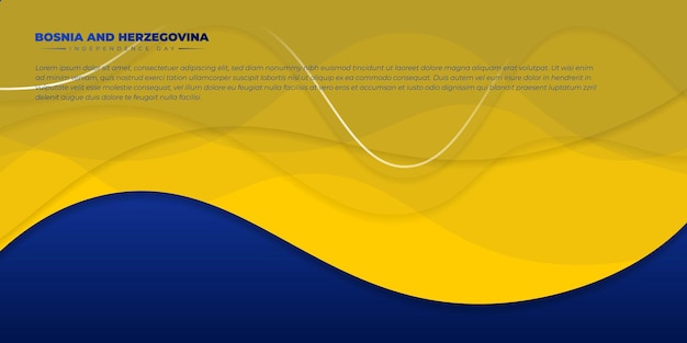 Wavy Yellow and blue background design for Bosnia and herzegovina Independence day template