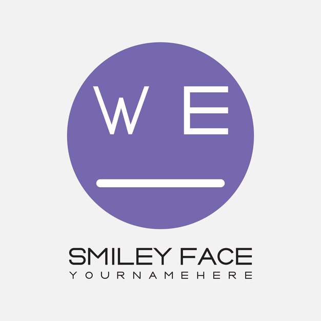 WE initial monogram for Smiley face logo with circle style design