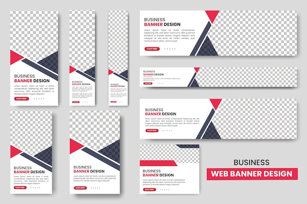 Web banner template Set Horizontal header web banner cover background