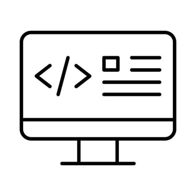 Web Coding Line Illustration