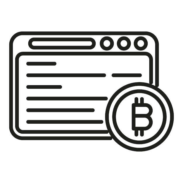 Web crypto icon outline vector Money bitcoin Payment digital
