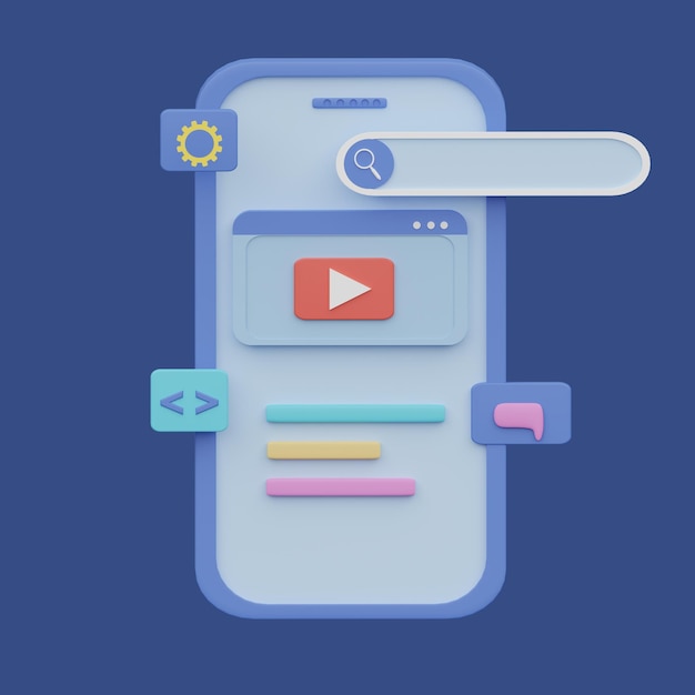 web design and mobile application concept realistic 3d object cartoon style