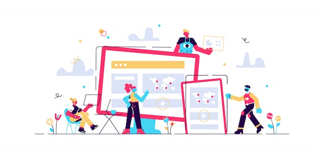 Web design, User Interface UI and User Experience UX content organization. Web design development concept. isolated concept illustration. 3D liquid design with floral elements.
