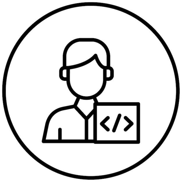 Web Developer Male Vector Illustration