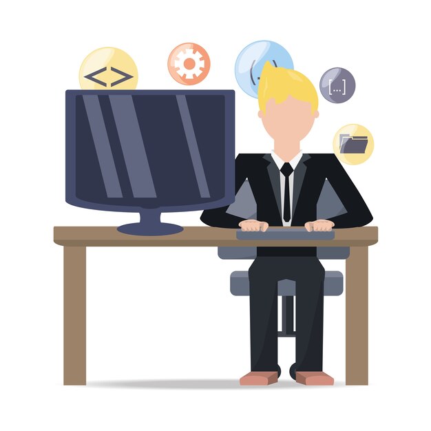 web developer working on computer programming coding
