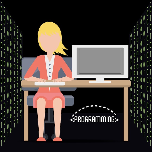 web developer working on computer programming coding 