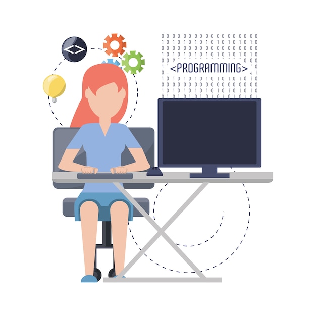 web developer working on computer programming coding 