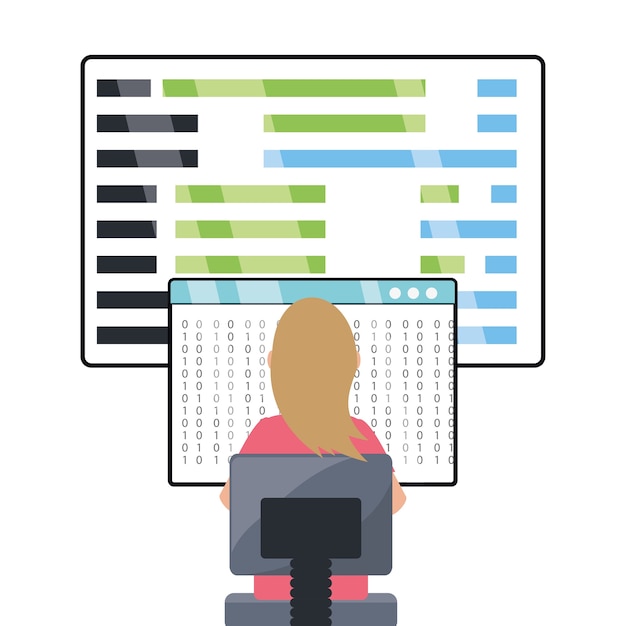 web developer working on computer programming coding 