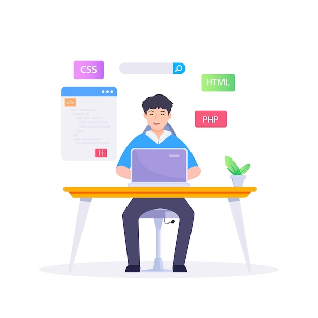 Web development modern flat design vector concept