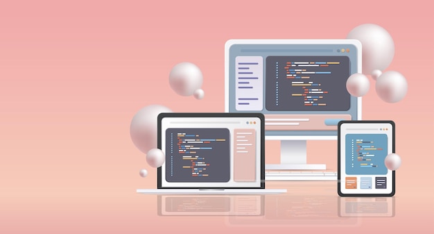 web development programmer engineering coding website programming software apps for different devices cross platform concept horizontal 