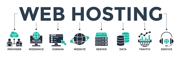 Web hosting banner web icon vector illustration for information technology