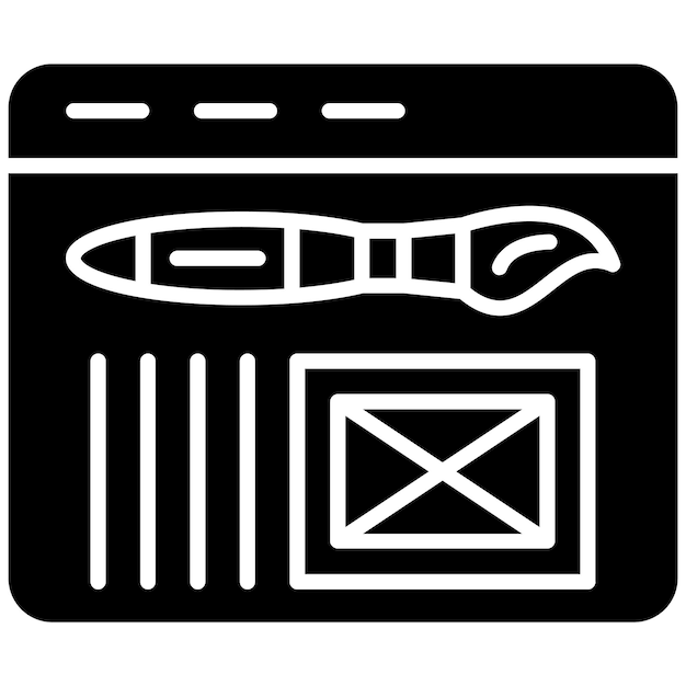 Web Interface Glyph Solid Black Illustration