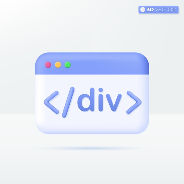 Web page Development icon symbols Coding language Programming Software concept 3D vector isolated illustration design Cartoon pastel Minimal style You can used for mobile app ux ui print ad