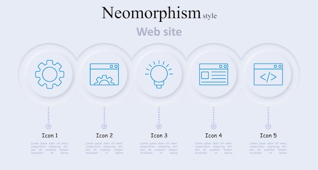 Web site set icon Gear browser light bulb web page code Internet website development web design coding programming technology interface user experience digital online innovation