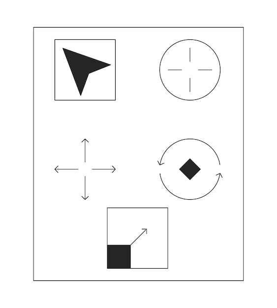 Web site ui design black and white 2D line cartoon objects