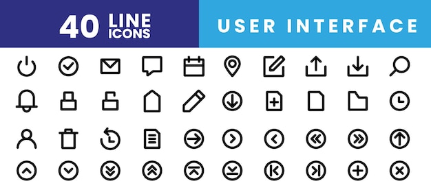 Web User Interface Line Icons