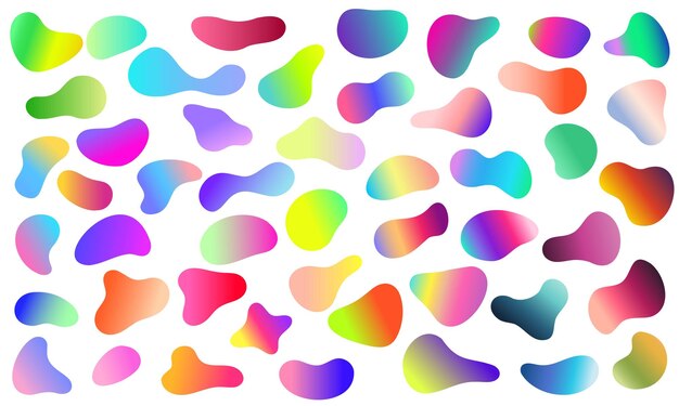 WebA vibrant and visually enticing set of colorful gradient shapes placed against a clean white back