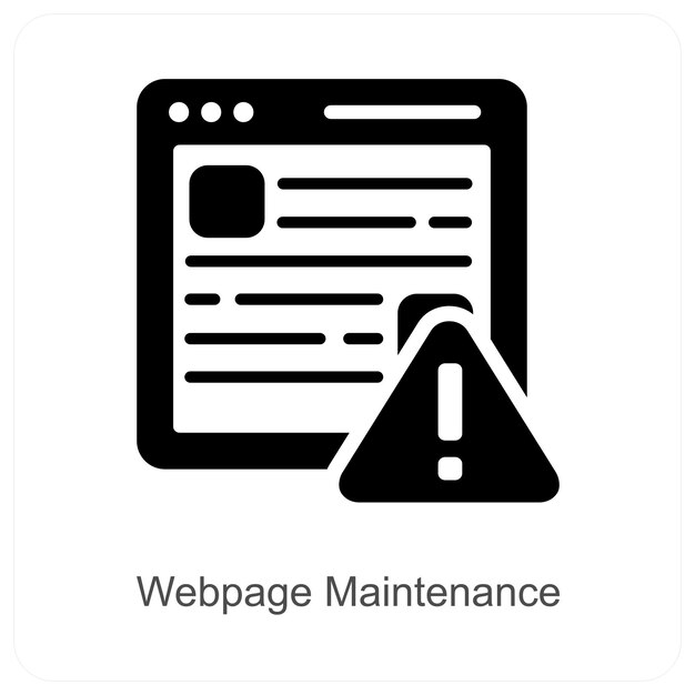 Webpage Maintenance and repair icon concept