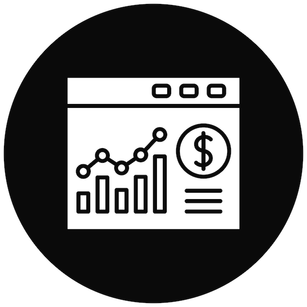 website bar graph icon vector image can be used for seo and sem