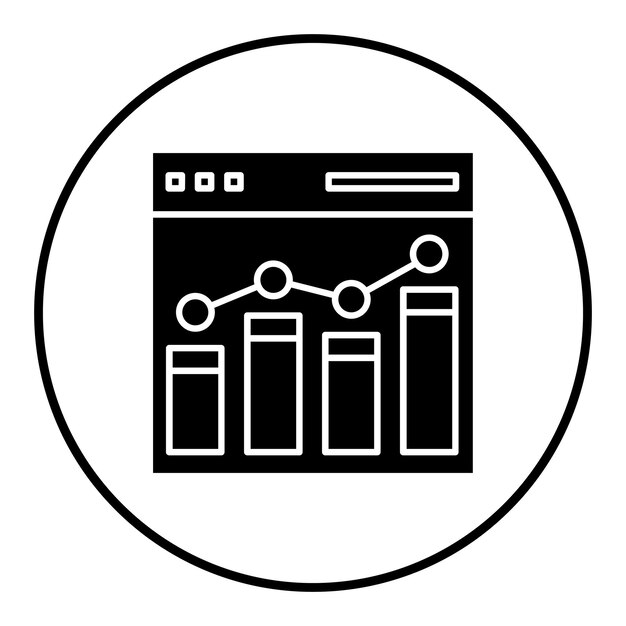 Website Bar Graph vector icon Can be used for SEO and SEM iconset